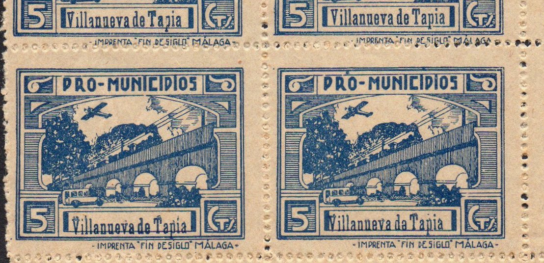 Villanueva de Tapia sellos postales stamps Spain Guerra Civil War